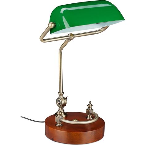 Lampara de banquero con pantalla verde