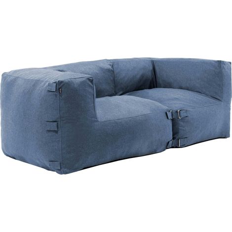 Salon de jardin modulable avec 2 fauteuils d'angle bleu pacific - Mixi (1/5)