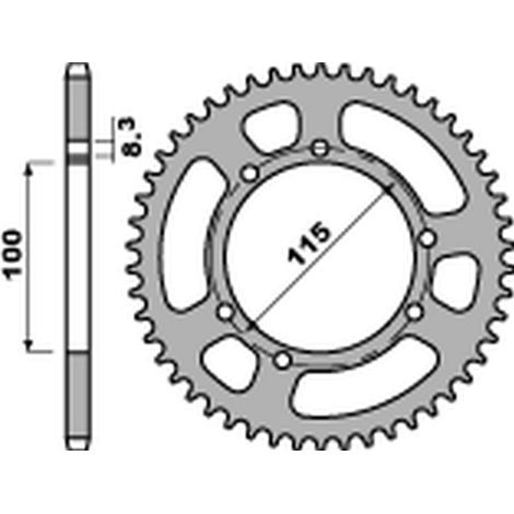 Hinteres Kettenrad PBR 4502 60 Husqvarna Ch 125 SM Fantic 125 Stahl Langlebig