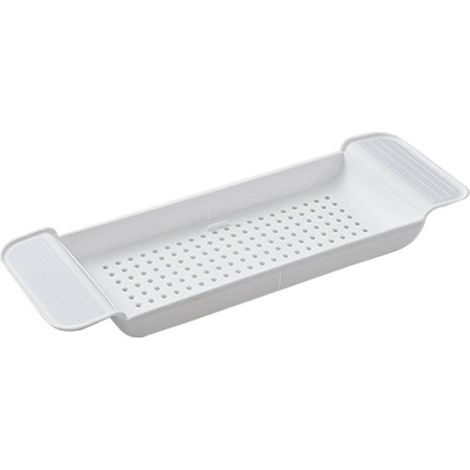 Plateau de Baignoire Extensible, Table de Plateau de Baignoire en Plastique, Plateau de Baignoire, Placement Stable, matière Plastique Extensible, Conception de Drainage, Table de (White) (1/5)