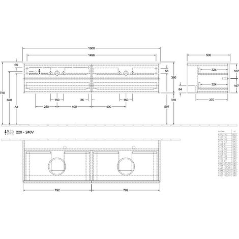 Villeroy & Boch K28150GK WTUS Antao K285 1600x360x500mm