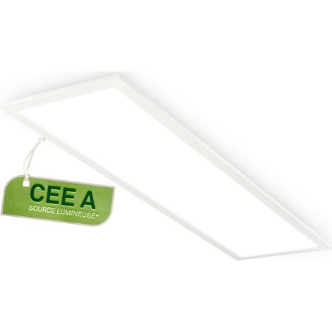 Panneau LED, source lumineuse, 13,8 W à 2900lm, plat, lumière indirecte, dalle led, panneau plafond, plafonnier, lustre salon, lustre chambre, 100x25x6 cm, blanc (1/5)
