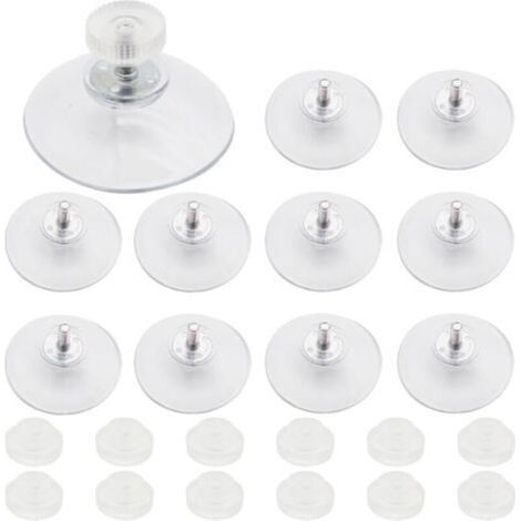 11 Pcs Ventouse Ø 40 mm Vitre, Ventouse Transparente PVC,avec Filetage M4 Écrou en Plastique Transparent, pour Fenêtre Mur Porte Verre Suspendu Quotidiennement (1/5)