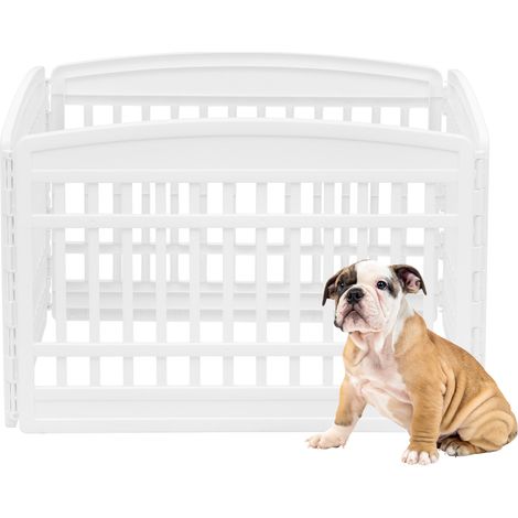 Iris Ohyama Parque para perros con 4 paneles, H60cm, Blanco, Jaula gatos, Vallas, Corralito, para Para interiores, exteriores, Conejo, Cercado, Corral perro, Mascotas, rejas, CI-604E Panel (1/2)