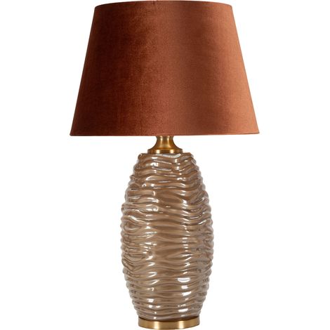 Lampada da Tavolo Arita, Necessaria 1 Lampadina, Attacco e27, Paralume, Rame