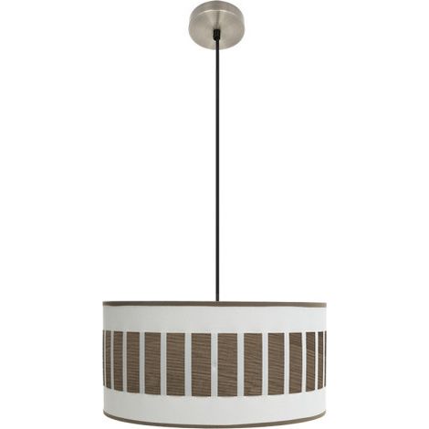 lampada a sospensione ivanna 1xe27 pelle/bianco-legno scuro regx40x40 cm (1/2)