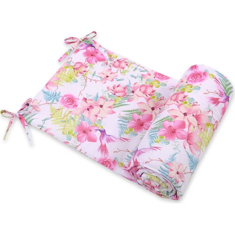 Protector de cuna universal - colibríes en flores