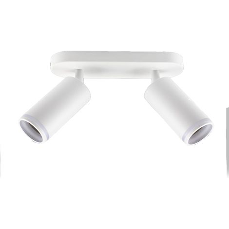 Applique plafoniera orientabile da soffitto o parete 2 diffusori lampada attacco GU10 per bagno soggiorno bianco o nero (1/5)