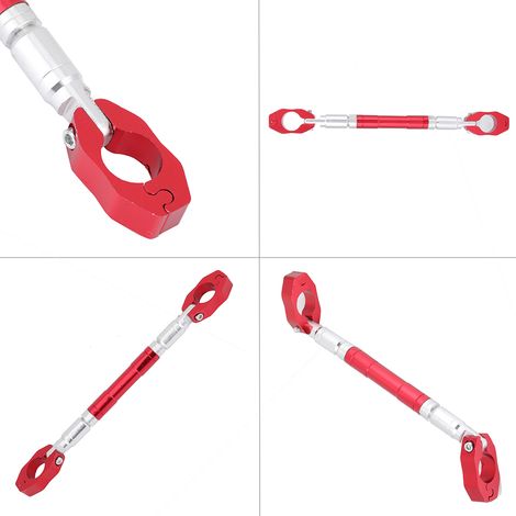 Modification de moto avec ou sans texture, barre stabilisatrice de guidon à longueur réglable, barre transversale renforcée (rouge). (1/5)