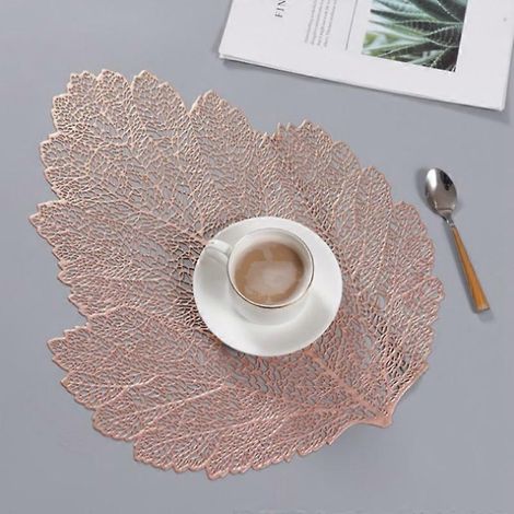Dessous de verre en PVC résistant à la chaleur, motif feuille, dimensions : 37 x 47 cm (1/3)