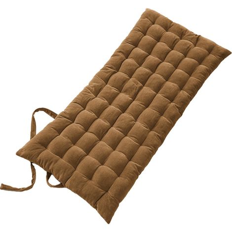 HARRIS - Matelas de Sol 60x120cm Velours de Coton Capitonné Coloris Camel (1/5)