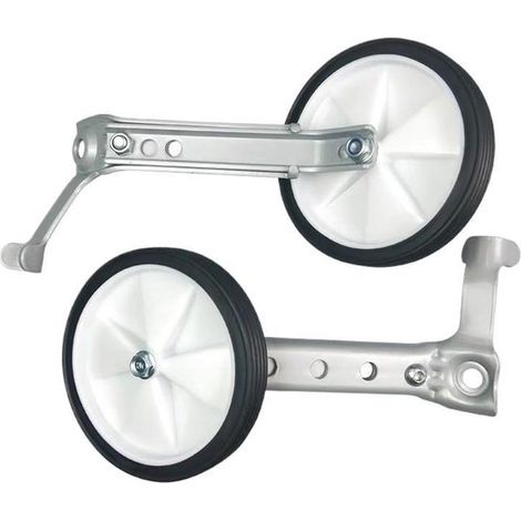 Rotelle di supporto per biciclette per bambini con cambio (18/20/22 pollici) – Set universale da 2, argento, regolabili e adatte a modelli con cambio posteriore (1/3)