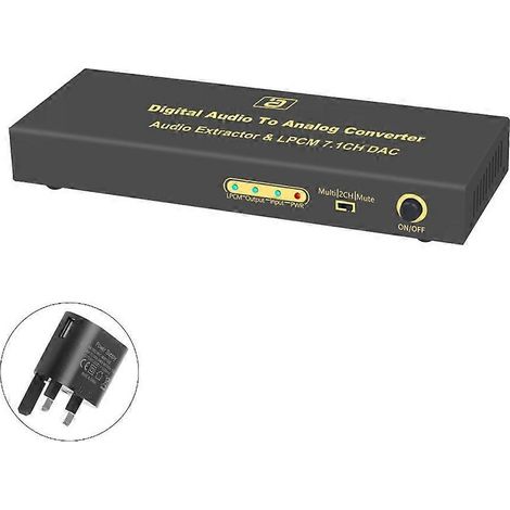 Convertisseur numérique-analogique HD370 DAC optique SPDIF RAC - Audio compatible HDMI - Royaume-Uni (1/4)