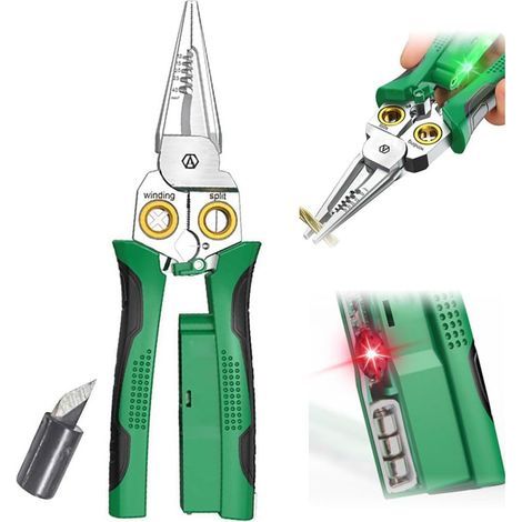 8-in-1 Multifunktions-Abisolierzange – mit elektrischer Messung – Kabelschere zum Abisolieren, Schneiden und Crimpen von Drähten (1/5)