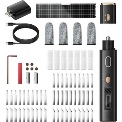 Kit de corte ultrasónico de 40 kHz, herramienta de corte portátil con 50 cuchillas reemplazables, lámpara LED, seguro para niños y enchufe japonés. (1/5)