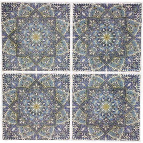Lot de 2 Stickers "Caro Mosaic II" 26x26cm Multicolore