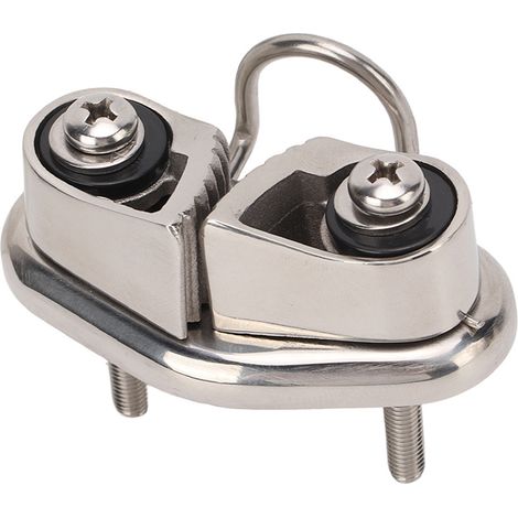 Bootsklemmen mit Kabelführungsring, für Segelboote und Pilates-Geräte. Edelstahl 316, hochglanzpoliert, für 10-mm-Seile. (1/5)