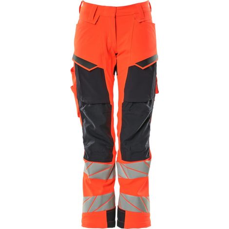 Mascot Damen-Hose mit Knietaschen 19078-511-22210 Gr. 36 hi-vis rot/schwarzblau (1/4)