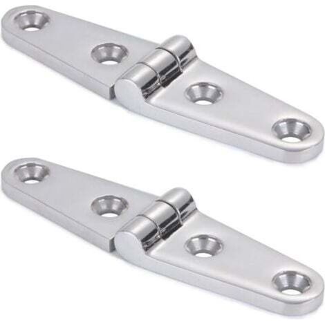 [NIEMALS VERWENDET] (SUS316 100 mm x 25 mm, 2 Stück) Spiegelpolierte Edelstahl-Möbelscharniere für Boote