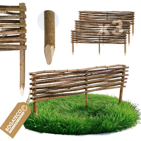 Lot de 3 Bordures Bogateco Noisetier 90x20 cm de Jardin (1/5)