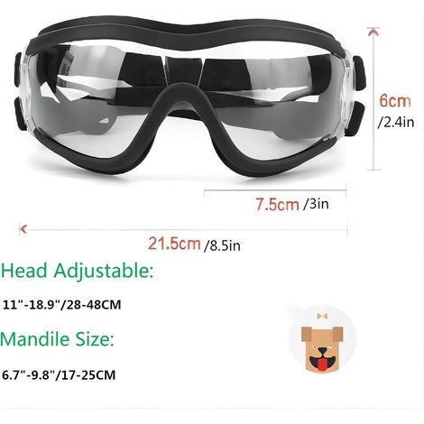Lunettes pour chien, lunettes de soleil ajustables pour animaux de compagnie, protection anti-UV et anti-poussière (1/5)