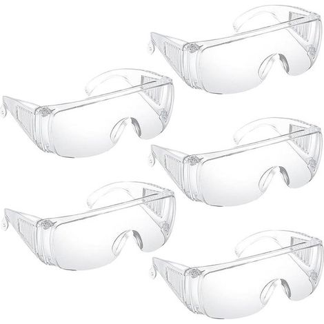 Set di 5 occhiali di sicurezza antigraffio per lavoro e laboratorio. (1/5)