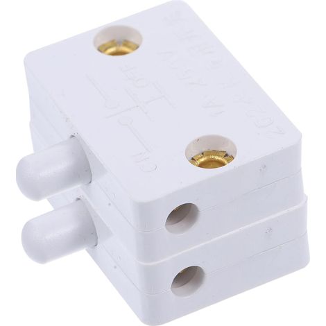 2 Pièces Interrupteur de Porte Automatique Blanc en Plastique pour Armoire et Placard Activation de Lumière par Porte, Bouton Poussoir Solide Cuisine et Chambre (1/5)