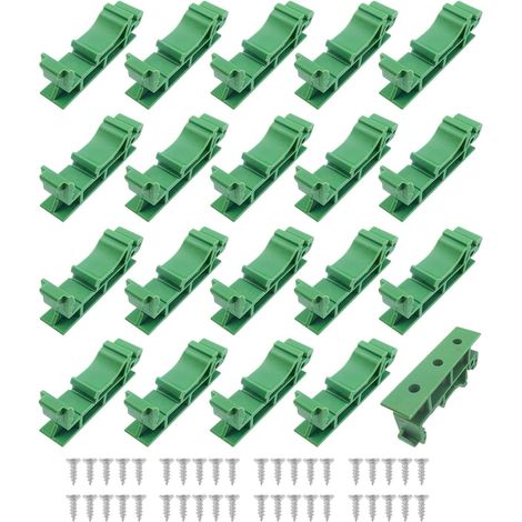 10 Ensembles(20Pièces) 35mm DIN C45 Adaptateurs de Rail de Montage Support pour le montage sur rail DIN C45,Vert (1/5)
