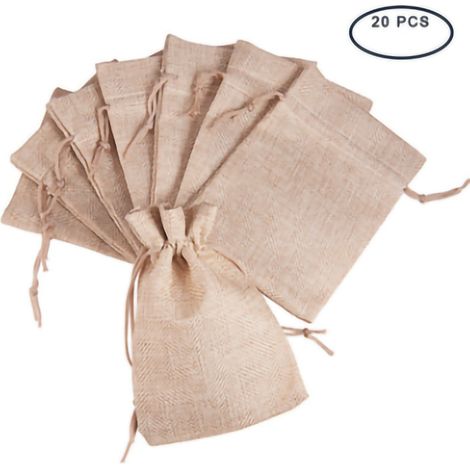 Sacs en coton à cordon, résistants à l'usure, simples et élégants, pour ranger bijoux, cadeaux et objets décoratifs. (1/3)