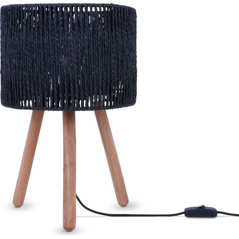 Paco Home Lámpara De Mesa Escritorio Mesilla Lámpara De Lectura Pantalla Boho E27 Negro, Tipo 4