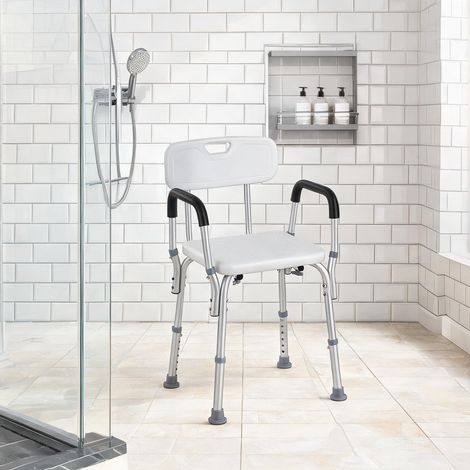 Chaise de douche en aluminium réglable 6 positions bianco (1/5)