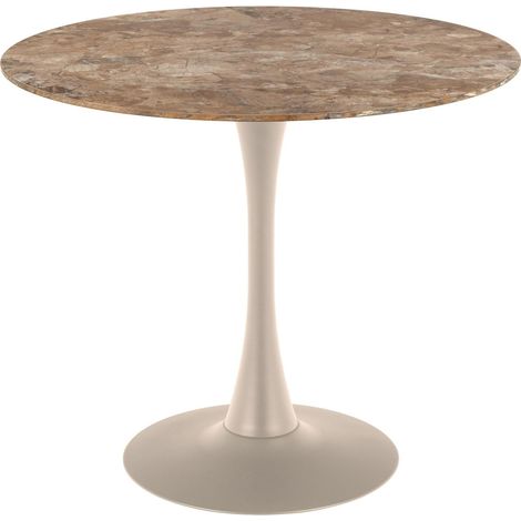 Mesa Norsica 616, Mármol marrón + Gris, 75x0x0cm, Cerámica, Metal (1/5)