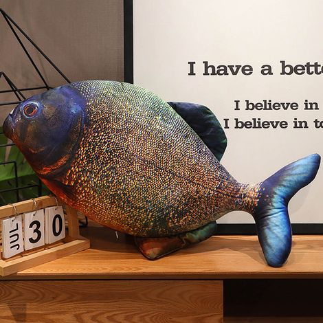Piranha Peluche Realiste - 40 Cm - Oreillers Deco Aquarium Theme Jungle Riviere - 1 Piece (1/5)