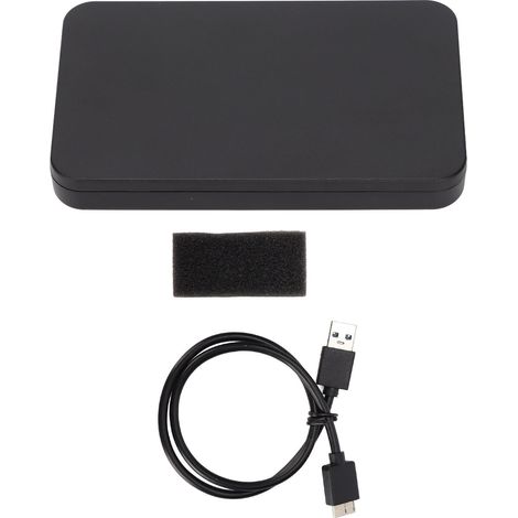 Boîtier externe pour disque dur 2,5 pouces SATA, connecteur série, compatible Windows et OS, noir. (1/5)