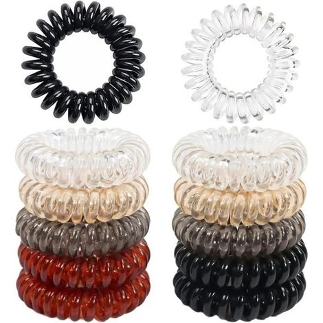Élastiques à Cheveux - Non spécifié - Spirale - 12PCS - TPU - 5 Couleurs Variées (1/4)