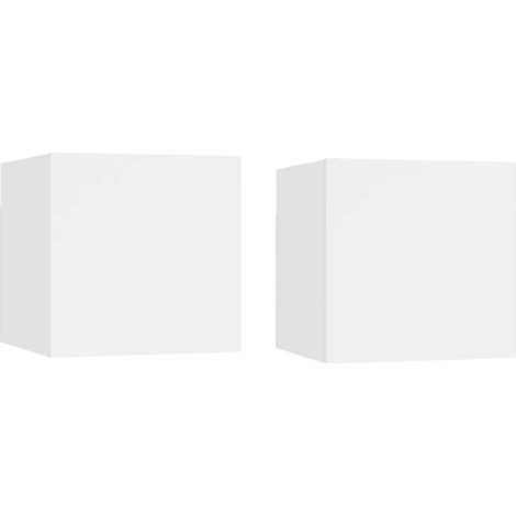 vidaXL Bedside Cabinets 2 pcs White 30,5x30x30 cm Engineered Wood (804482)