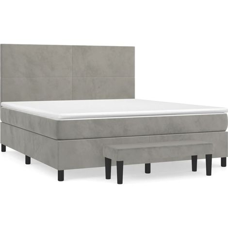 Maison Exclusive - Boxspringbett mit Matratze Hellgrau 180x200 cm (1/5)