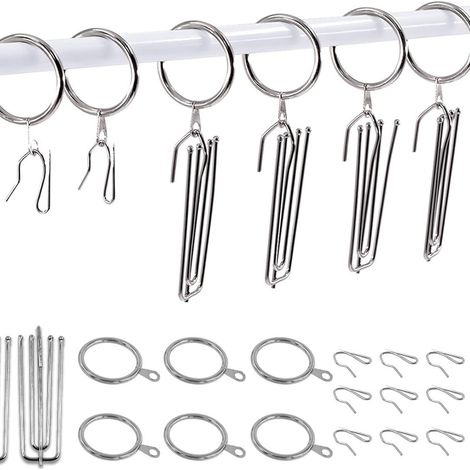 40 silver washer steel rings, 40 pointed hooks, and 40 cloth forks direct sales of 120-piece accessory sets, sturdy and durable. (1/5)