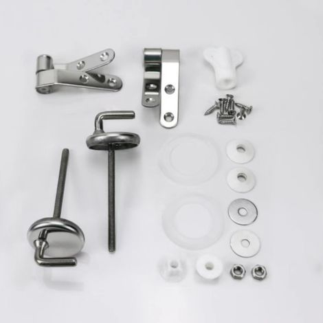 Fixation Cuvette Charniere WC Universel, Charniere Abattant, kit de Fixation Abattant WC Universel Acier pour Fixer SièGes, Accessoires en Caoutchouc pour Sièges de Toilette en Plastique Duroplast (1/5)