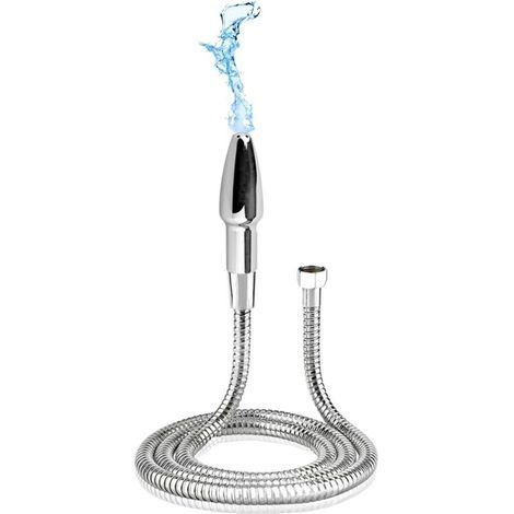 Douche de lavement aluminium, Douche en métal nettoyant pour système colon et tuyau 59 inch (Argent) (1/5)