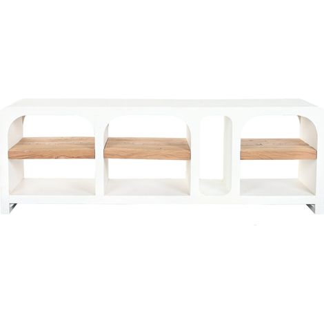 Mueble Tv Madera Reciclada Mango 150X41X54 Blanco (1/5)