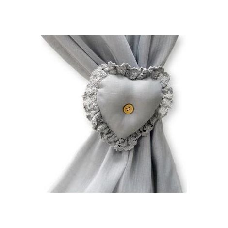 Fermatenda a cuore grigio, 11x11 cm (kit da 10)