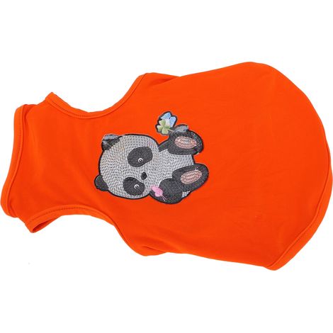 T-shirt pour chien imprimé strass, doux et respirant, pour chiens et chats (Orange S)