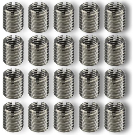 20 pièces Ensemble d'écrous réducteurs à insert fileté, insert de réparation filetage écrou réducteur M81,25-M101,5mm, kit de conversion d'écrous filetés à insert de réparation en acier inoxydable (1/5)