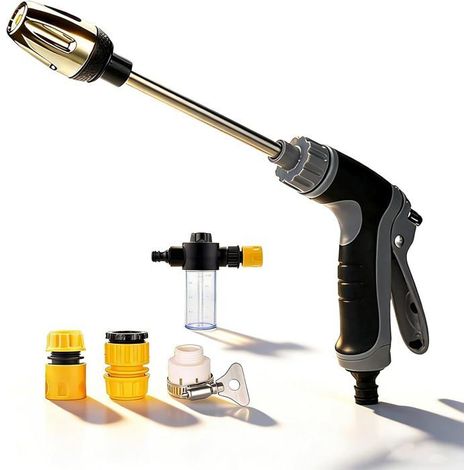 Pulvérisateur haute pression - Raccord pour tuyau d'arrosage - Pistolet à eau pour tuyau d'arrosage - Buse haute pression - (1/4)