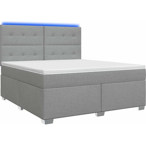 Maison Exclusive - Letto box spring con materasso Grigio Chiaro 180 x 200 cm (1/5)