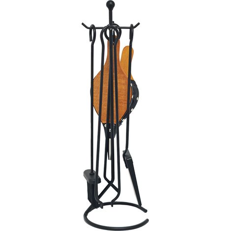 Kit Cheminée 5 Pièces Noir Accessoires Cheminée Robustes Et Complets - Edm