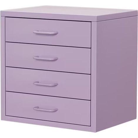Table De Chevet,Violet, Table De Nuit Sobre Avec 4 Tiroirs, Convient Pour Tout Lit Et Toute Chambre, 35 x 26 x 35 cm (1/2)