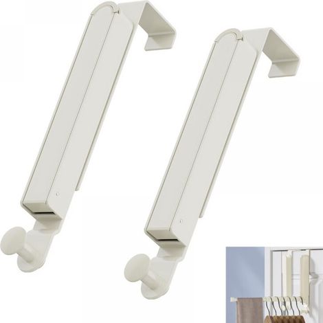 Klappbare Garderobe für die Tür, zum Aufhängen von Kleidung, Schals, Taschen, 2er-Set (weiß) (1/5)