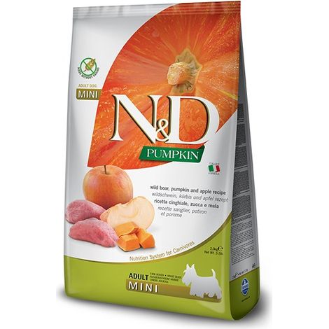 Farmina Dog N&D Pumpkin Adult Mini Cinghiale, Zucca e Mela - Farmina Dog N&D Pumpkin Adult Mini Cinghiale, Zucca e Mela - Sacco Da 2,5 Kg